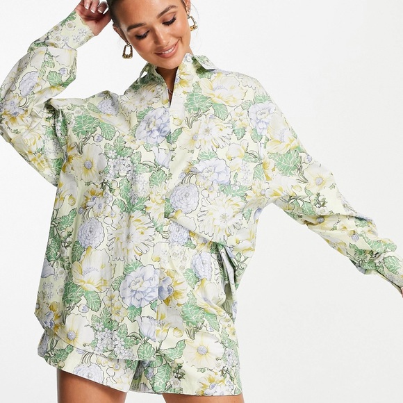 ASOS Oversized Button Down Floral Shirt - Picture 2 of 2